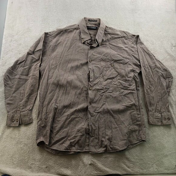 Equipment Mens Shirt Size XL Long Sleeve Checkered Button Down Classic Brown - Picture 8 of 9